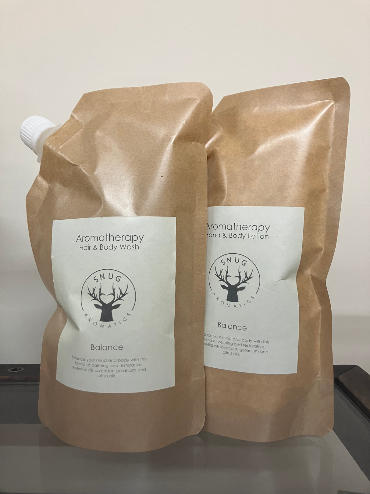 Balance refill pouches for 500ml glass bottles